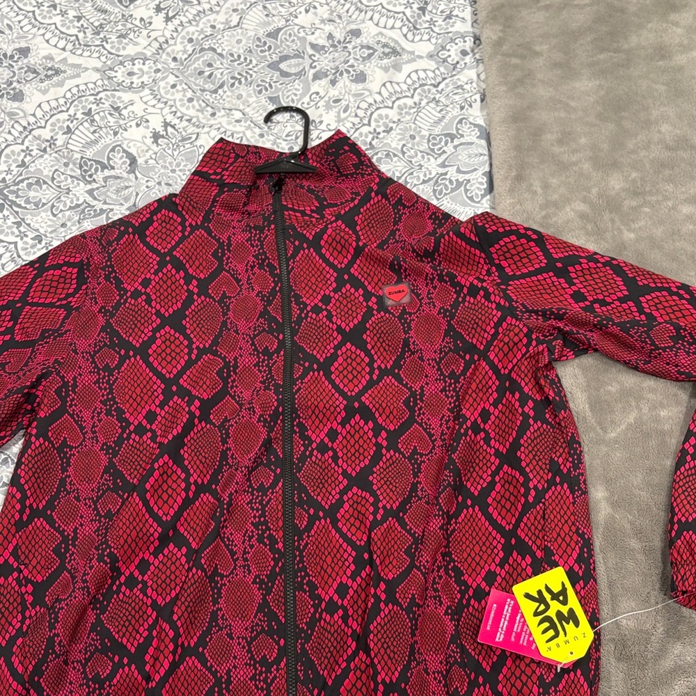 Zumba Fitness Red and Black Snake Print Jacket